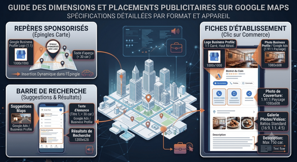 Guide des emplacements publiciatires par plateforme Google Map
